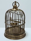 Vintage Brass Decorative 10  Bird Cage With Door Swing Perch