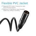 25 Ft Flexible Dmx Cable  Gold-plated 3 Pin Signal Xlr Male To Female Dmx Cab   
