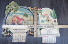1958 70 German Die Cut Pressed Pulp Embossed Calendars Morton Il Advertising Vtg