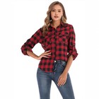 Retro Plaid Shirt Coat For Women - Loose Fit Long Sleeve Lapel Cardigan