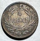 1896 Guatemala 1 4 Real  Tiny Silver Au Nice Toning  