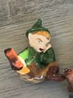 Vintage Ceramic Elf Pixie Figurines Hand Painted Elves Japan