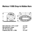 Marinco Afi 11095 Drop-in Hidden Horn Without Grill
