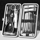 19pcs Pedicure   Manicure Set Nail Clippers Cleaner Cuticle Grooming Kit Case