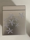 New Illy Silver Metal Floral Decorative Square Box 6x5x5 In Hinged Lid