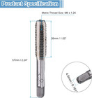 2 Set Metric Hand Taps  M8 X 1 25 H2 Thread Taper   Bottom Tap  9crsi