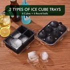 Ice Cube Tray Silicone Sphere Ice Maker  Whiskey  6 Round 6 Square Pcs Slgol  