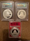 Silver Panda Lot Of 3 10yn      Pcgs Ms70 2010 2011 2019 First Strike Red Label 
