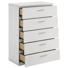 Clearance Sale dulcey White High Gloss 5-drawer Bedroom Chest