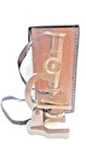 Brass Microscope Vintage Student Microscope 7  Rare Monocular Type W leather Box