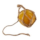 Vintage Japanese Glass Fishing Float Nautical Jute Rope Netting Decor 5  Orb