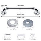 2pcs Stainless Steel Grab Bar Bathroom Safety Handicap Shower Tub Handle Support