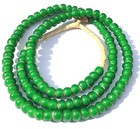 8mm Vintage African Green White Heart Glass Trade Beads- Jewelry Supplies