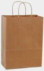 100 10x5x13 Kraft Brown Paper Handle Shopping Gift Merchandise Carry Retail Bags