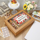 16pcs 19x14x5 In Sheet Cake Boxes With Window  Brown Bakery Box
