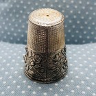 Vtg Portugal Embossed Silver Plated Thimble W  Home Is Where The Heart Is