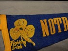 Vintage University Of Notre Dame Fighting Irish Pennant Banner 1950s