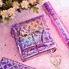  Pink Holographic Wrapping Paper Roll  Shiny Iridescent Metallic Pink Spiral