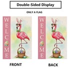 Easter Flamingo Garden Flag 12x18 Inch Vertical Double Sided Pink Decor New