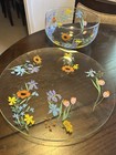Vintage Dorothy Thorpe Hand Painted Bowl And Platter  Excellent Condition