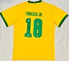 Vinicius Junior Signed 21 22 Brazil Jersey Vini Jr   18 Beckett Witnessed