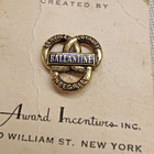 Vintage Ballantine Brewery Beer Lapel Pin Service Loyalty Integrity Gold Tone