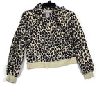 Nordstrom Girls Xl Cropped Hoodie Leopard Print Long Sleeve Hooded