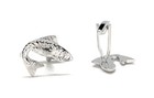 Fish Cufflinks Silver Fish Trout Outdoors River Fishing Enamel Cuff Links Gift