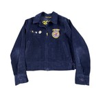 Ffa California Templeton Men Jacket Corduroy Navy Blue Usa 103-34  size 38s 