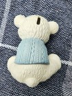 Lenox Baby Boy White Blue Teddy Bear Ceramic Coin Piggy Bank