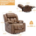 360   Swivel Overstuffed Manual Massage Glider Recliner With Heat And Vibration