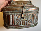 Antique Ornate Ottoman Turkish Hand Copper Hammam Soap Box Bin Tin Bath House