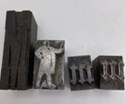 Vintage Four Printing Letterpress Printer Blocks 3 Lead And 1 Wood Letters   Man