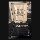 Shetland Jewellery Ab200 Amber Celtic Bar Brooch Sterling Silver Boxed Ss
