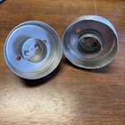 2 Vintage Aluminum Biscuit Donut Cutter 2 5  Removable Center 1  Wooden Handle