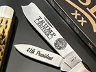 Case Xx Pres trump 1 50  1 Arm Razor Amber Bone 24k Pres djt Shield Knife New 