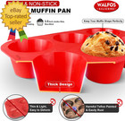 Silicone Texas Muffin Pan - 6 Cup Jumbo Silicone Cupcake Pan  Non-stick  Just Po