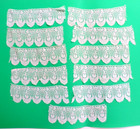 1910s 11 Pieces Victorian Bobbin Embroidered Floral Lace Trim Ivory 2 5  X 9 5 