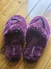 Victoria s Secret Vs Faux Fur House Shoes Slippers Red Burgundy Maroon Logo Sz M
