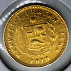 1918 Peruvian 1 5 De Libra Gold Coin     less Than 10 000 Minted    
