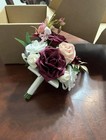 Lings Wedding Artificial Bridesmaids  Bouquet- Burgundy  white  Pink  Lot Of 5