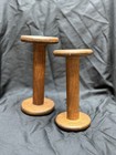 Set Of 2 Vintage Wood Textile Spools