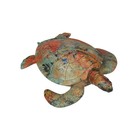 Multicolor Abstract Sea Turtle Statue     12-inch Ocean-inspired Coastal Decor