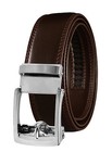 Men s Aventusbelt Ratchet Leather Click Belt - Classico Brushed Silver Buckle