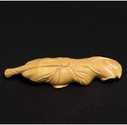 D154 - 14 Cm Long Carved Boxwood Carving Frog Lotus Tea Scoop Coffee Spoon 