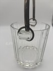 Vintage Unbranded Mcm Clear Glass 13 Panel Ice Bucket Removable Metal Handle