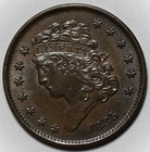 1835 Classic Head Half Cent  C-1  Recolored  Us 1 2c Copper Coin