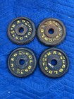 Lot Of 4 Vintage Gold   s Gym 3lb Weight Plates Standard 1    Barbell 12lbs Total