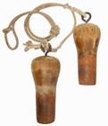 Mid-late 19th C European Antique Pr Lg Hardwood Wine Cask Plugs  Eye Hooks rope