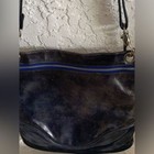 Christopher Kon Crossbody Bag Women s Leather Blue Textured Adjustable Strap